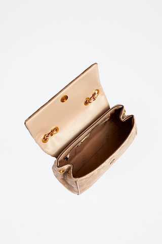 Sac porté épaule en velours - Nude