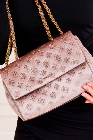 Sac porté épaule en velours - Nude