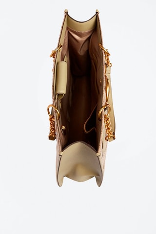 Sac porté épaule - Beige et rose