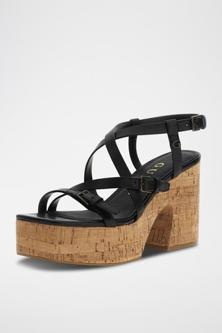 Sandales à talons en cuir Corke - Noir
