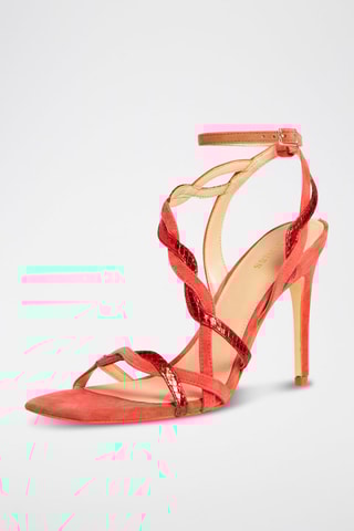 Sandales à talons en cuir - Rouge