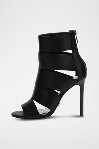Sandales à talons en cuir - Noir