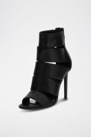 Sandales à talons en cuir - Noir