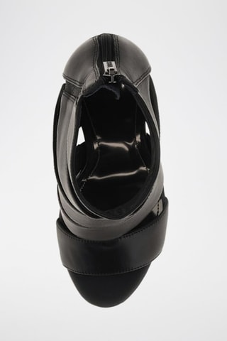 Sandales à talons en cuir - Noir