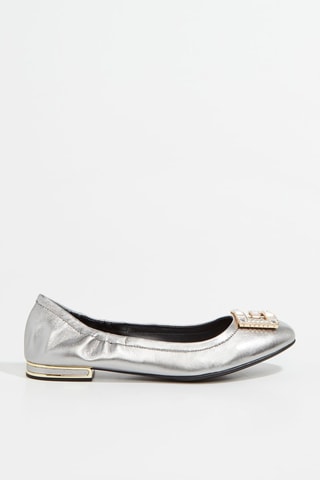 Ballerines en cuir - Argenté