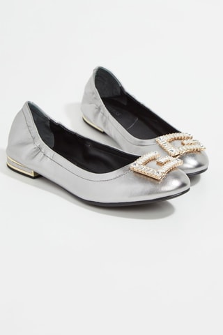 Ballerines en cuir - Argenté