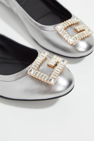 Ballerines en cuir - Argenté