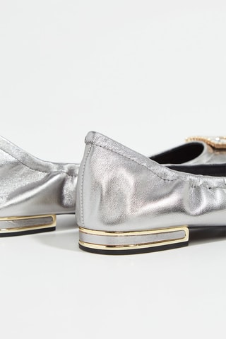 Ballerines en cuir - Argenté
