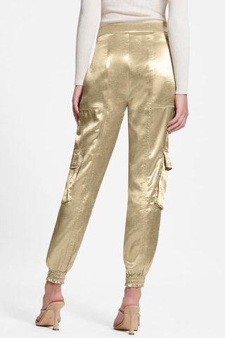 Pantalon regular taille haute - Argenté