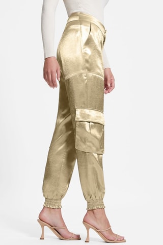Pantalon regular taille haute - Argenté