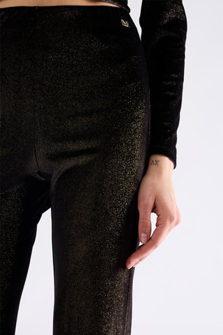 Pantalon taille haute - Noir et doré