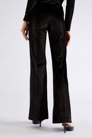 Pantalon taille haute - Noir et doré