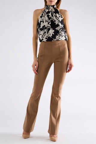 Pantalon taille haute - Marron