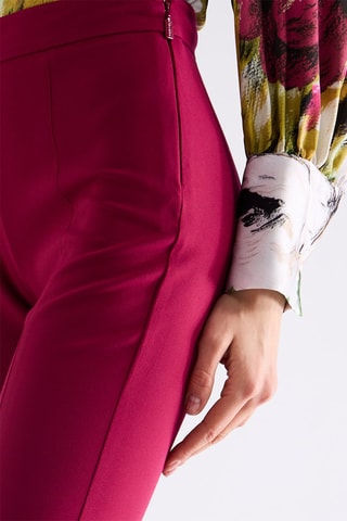 Pantalon taille haute - Rouge