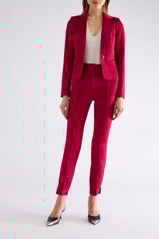 Pantalon cigarette taille haute - Rouge