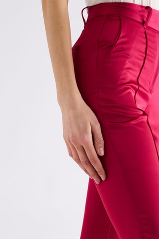 Pantalon cigarette taille haute - Rouge
