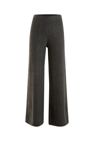 Pantalon wide legs taille haute - Gris foncé
