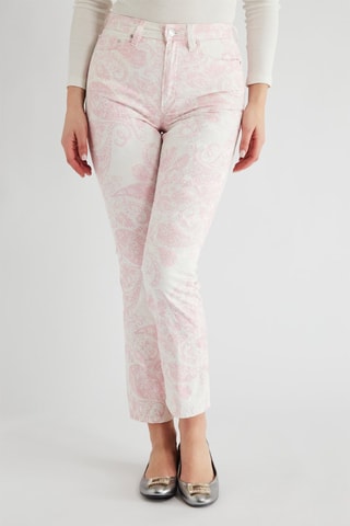 Pantalon slim - Blanc et rose