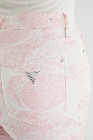 Pantalon slim - Blanc et rose