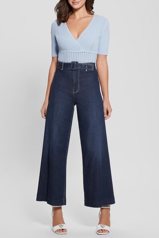 Jean palazzo 7/8 - Bleu
