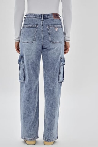 Jean cargo taille haute Go Kit - Bleu marine