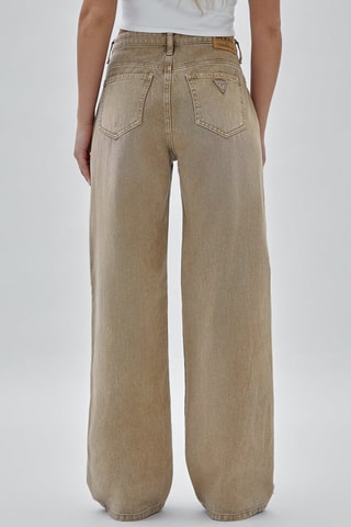 Jean cargo taille haute - Marron
