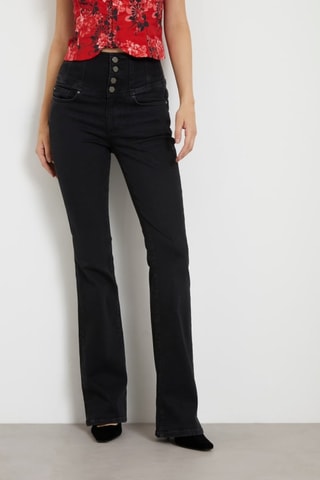 Jean flare taille haute - Noir