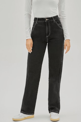 Jean regular taille haute - Noir