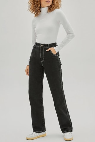 Jean regular taille haute - Noir