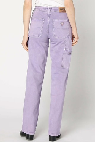 Jean cargo taille haute - Violet