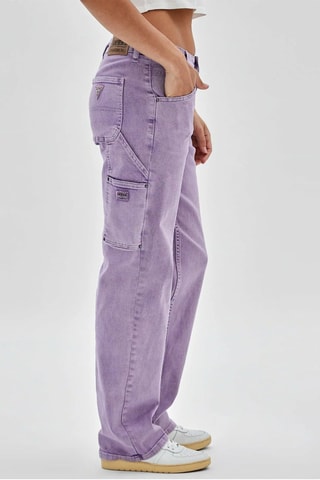 Jean cargo taille haute - Violet