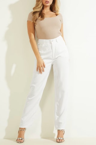 Jean mom taille haute - Blanc