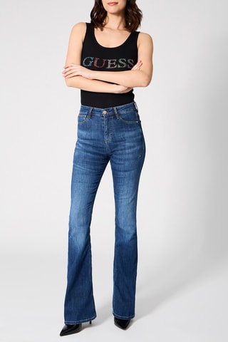 Jean flare taille haute - Bleu marine
