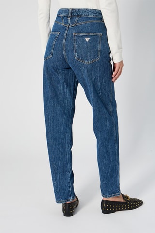 Jean mom taille haute Bleu marine