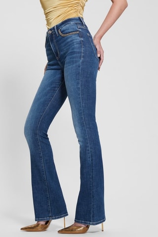 Jean flare taille haute Sexy - Bleu foncé