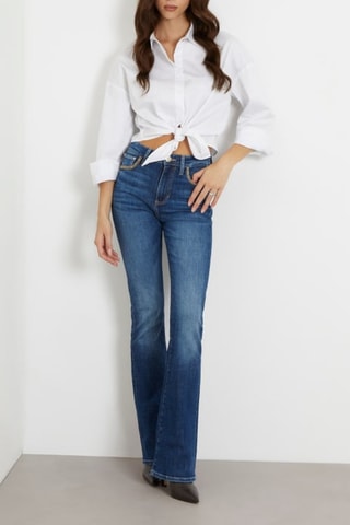 Jean flare taille haute Sexy - Bleu foncé
