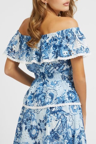 Top - Blanc et bleu