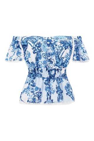 Top - Blanc et bleu
