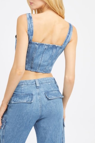 Crop top en jean Jil - Bleu marine