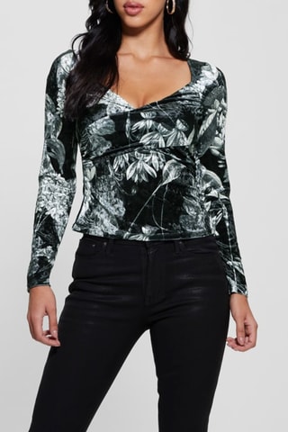Top en velours - Noir