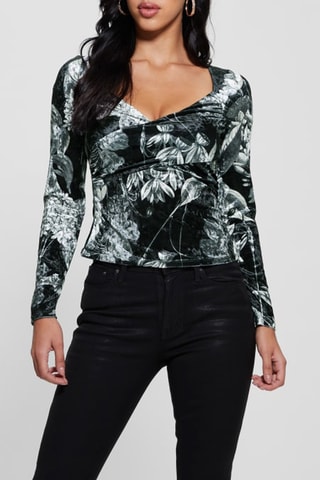 Top en velours - Noir