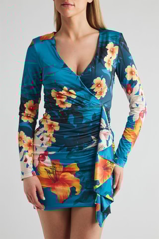 Robe drapée - Bleu cobalt