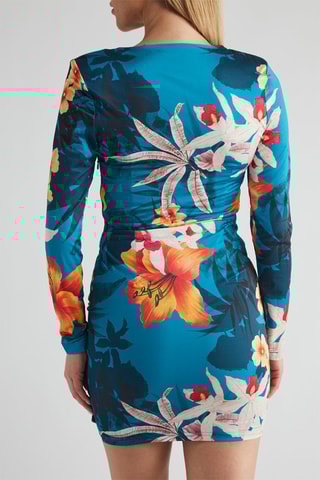 Robe drapée - Bleu cobalt