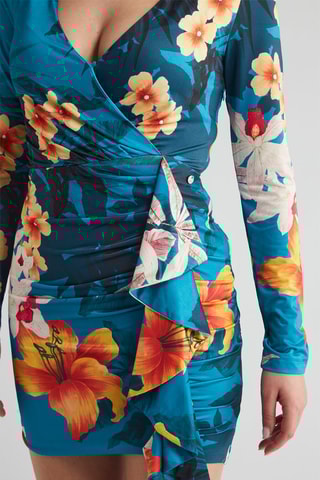 Robe drapée - Bleu cobalt