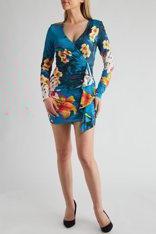 Robe drapée - Bleu cobalt