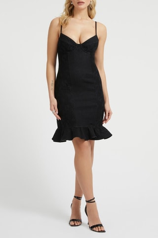 Robe droite en jean - Noir