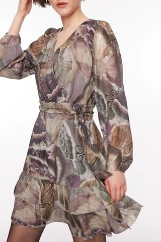 Robe patineuse en soie - Marron