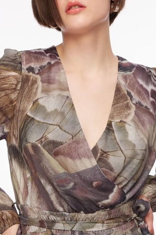 Robe patineuse en soie - Marron