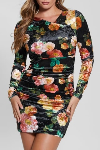 Robe fourreau en velours - Noir