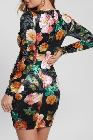 Robe fourreau en velours - Noir